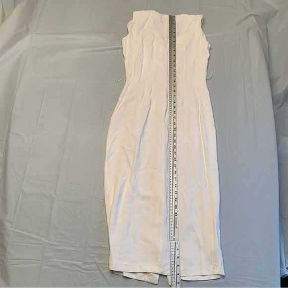 Vintage woman’s long white button  up dress with gold accent buttons sleeveless - Picture 10 of 13